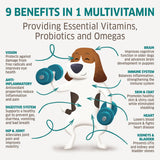 providing essential vitamina, probiotics and omegas, 9-in-1 multivitamin