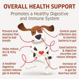 overall health support for dogs, promotes healthy digestive and immune system